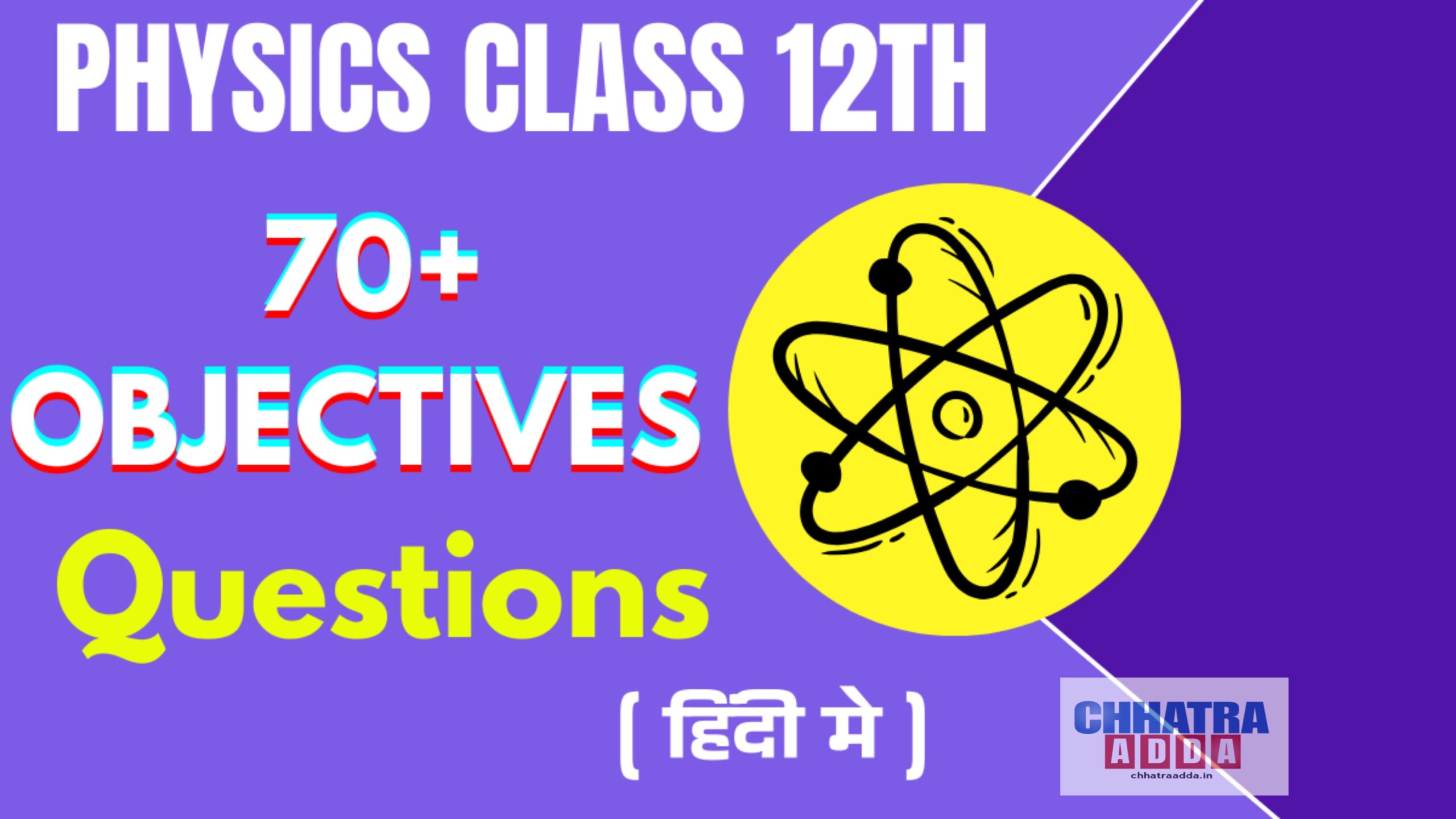 PHYSICS IMPORTANT MCQs CLASS 12th