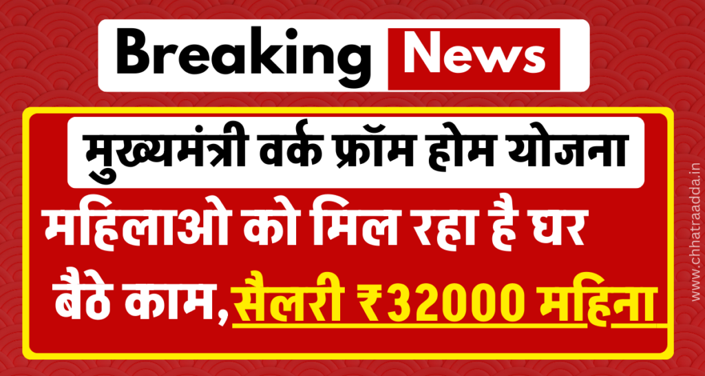 work from home job work yojana, woman work from from home yojana, mukhyamantri work from home yojana, cm yojana work from home,